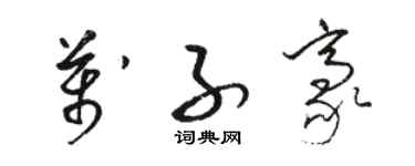 骆恒光万子豪草书个性签名怎么写