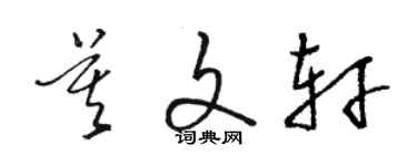 骆恒光莫文轩草书个性签名怎么写