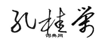 骆恒光孔桂荣草书个性签名怎么写