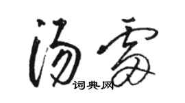 骆恒光汤雷草书个性签名怎么写