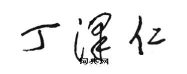骆恒光丁泽仁草书个性签名怎么写