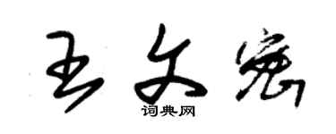 朱锡荣王文密草书个性签名怎么写
