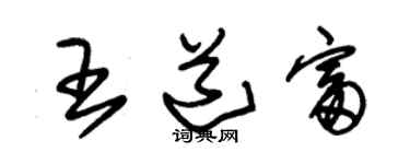 朱锡荣王道富草书个性签名怎么写