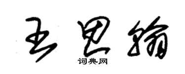 朱锡荣王思翰草书个性签名怎么写