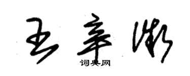 朱锡荣王辛微草书个性签名怎么写