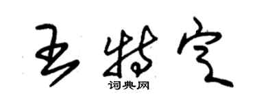 朱锡荣王特定草书个性签名怎么写