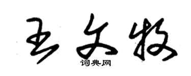 朱锡荣王文牧草书个性签名怎么写