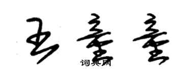 朱锡荣王童童草书个性签名怎么写