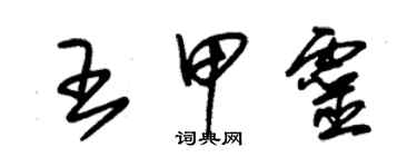 朱锡荣王甲灵草书个性签名怎么写