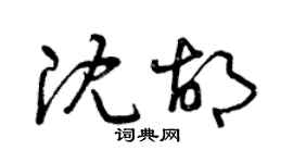 曾庆福沈胡草书个性签名怎么写