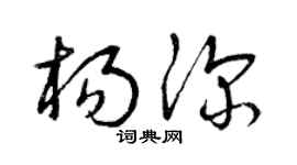 曾庆福杨深草书个性签名怎么写