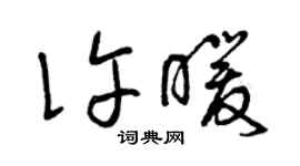 曾庆福许暖草书个性签名怎么写
