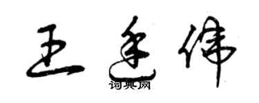 曾庆福王廷伟草书个性签名怎么写