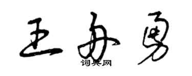 曾庆福王舟勇草书个性签名怎么写