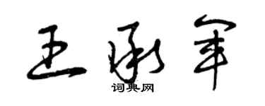 曾庆福王承军草书个性签名怎么写