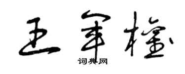曾庆福王军权草书个性签名怎么写