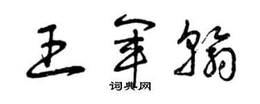 曾庆福王军翰草书个性签名怎么写