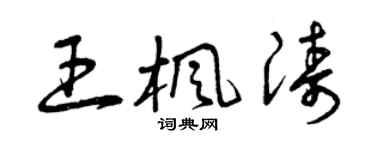 曾庆福王枫涛草书个性签名怎么写