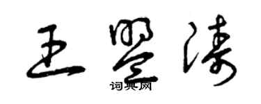 曾庆福王盟涛草书个性签名怎么写