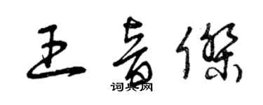 曾庆福王音杰草书个性签名怎么写