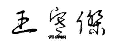 曾庆福王寒杰草书个性签名怎么写
