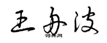 曾庆福王舟波草书个性签名怎么写