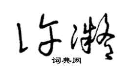 曾庆福许凝草书个性签名怎么写