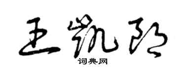 曾庆福王凯朗草书个性签名怎么写