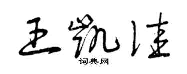 曾庆福王凯佳草书个性签名怎么写
