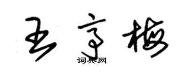 朱锡荣王亭梅草书个性签名怎么写