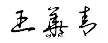 曾庆福王华青草书个性签名怎么写