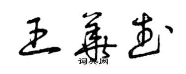 曾庆福王华武草书个性签名怎么写