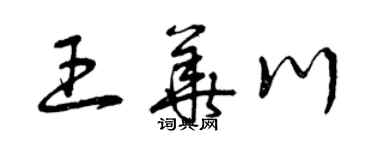 曾庆福王华川草书个性签名怎么写