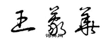 曾庆福王蒙华草书个性签名怎么写