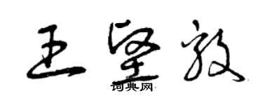 曾庆福王坚毅草书个性签名怎么写