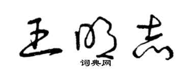 曾庆福王明志草书个性签名怎么写