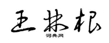 曾庆福王林根草书个性签名怎么写