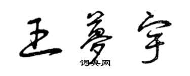 曾庆福王梦宇草书个性签名怎么写