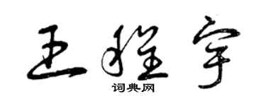 曾庆福王程宇草书个性签名怎么写