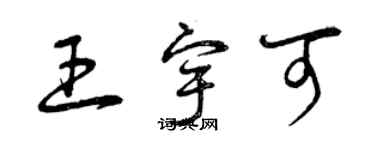 曾庆福王宇可草书个性签名怎么写