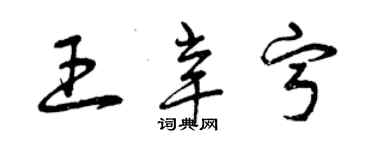 曾庆福王辛宁草书个性签名怎么写