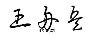 曾庆福王舟兵草书个性签名怎么写