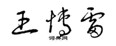 曾庆福王博雷草书个性签名怎么写