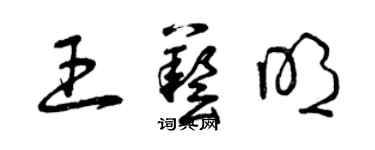曾庆福王艺明草书个性签名怎么写