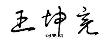 曾庆福王坤亮草书个性签名怎么写