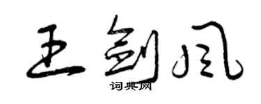曾庆福王剑风草书个性签名怎么写
