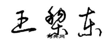 曾庆福王黎东草书个性签名怎么写