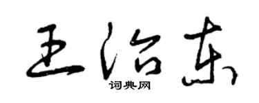 曾庆福王治东草书个性签名怎么写