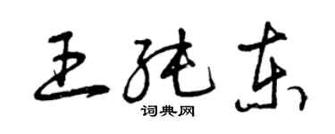 曾庆福王纯东草书个性签名怎么写
