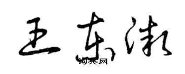 曾庆福王东微草书个性签名怎么写